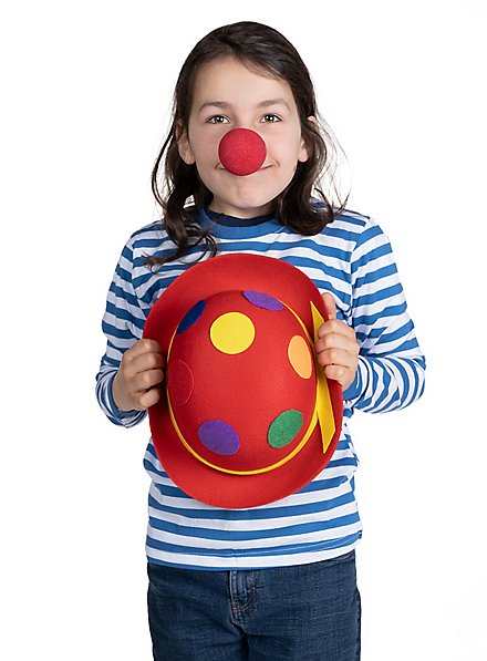 Witzige Clowns-Hupe an Schnur Clownskostüm-Zubehör schwarz-rot